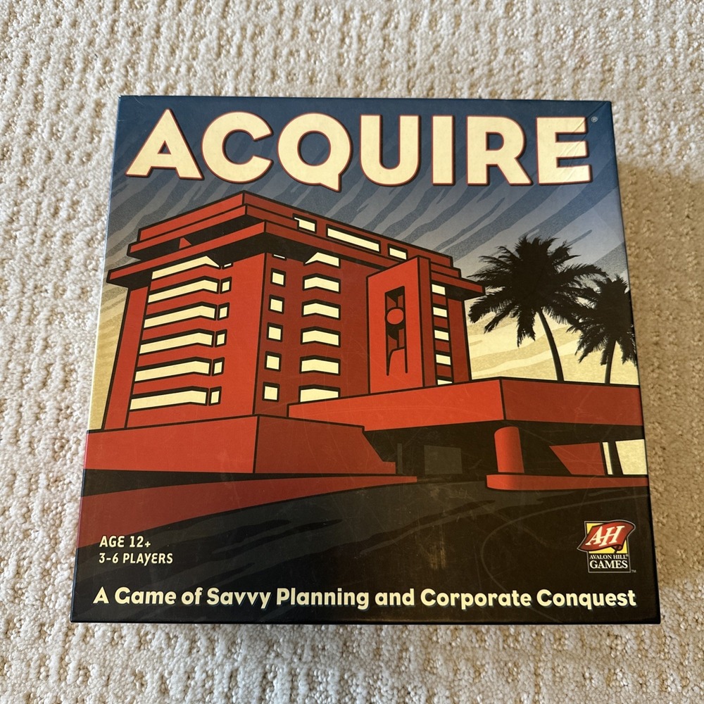 Avalon Hill Acquire Board Game Real Estate Strategy Corporate Conquest Complete